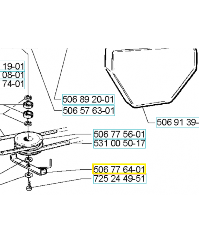 Guide courroie 506776401. Pièce de rechange Husqvarna