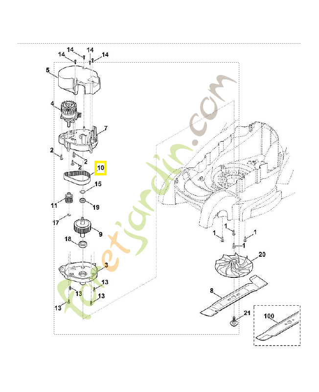 Courroie crantée 6320-764-0900. Pièce de rechange Sithl / Vicking