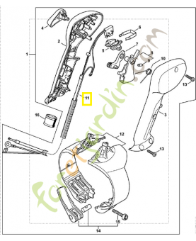 Cable cde des gaz 4244-180-1105. Pièce détachée Stihl / Vicking