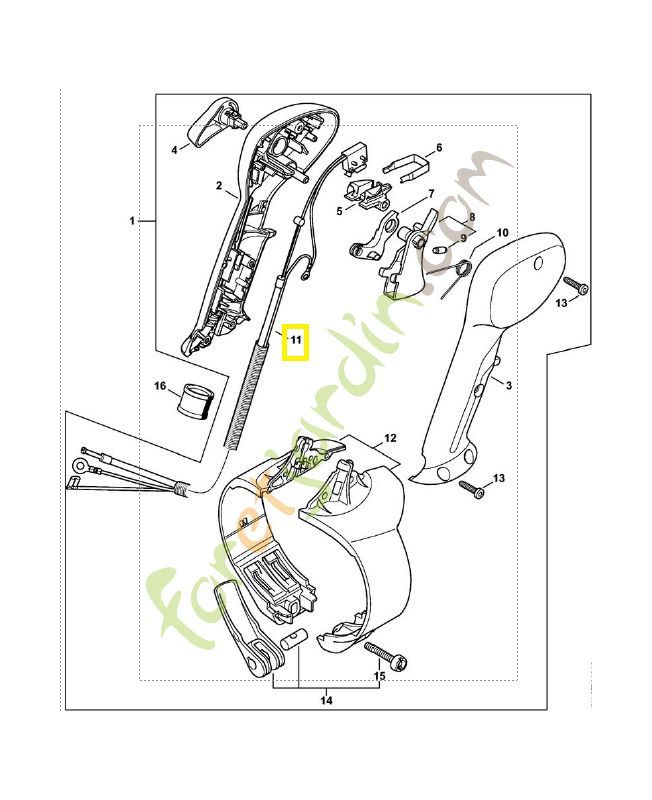 Cable cde des gaz 4244-180-1105. Pièce détachée Stihl / Vicking
