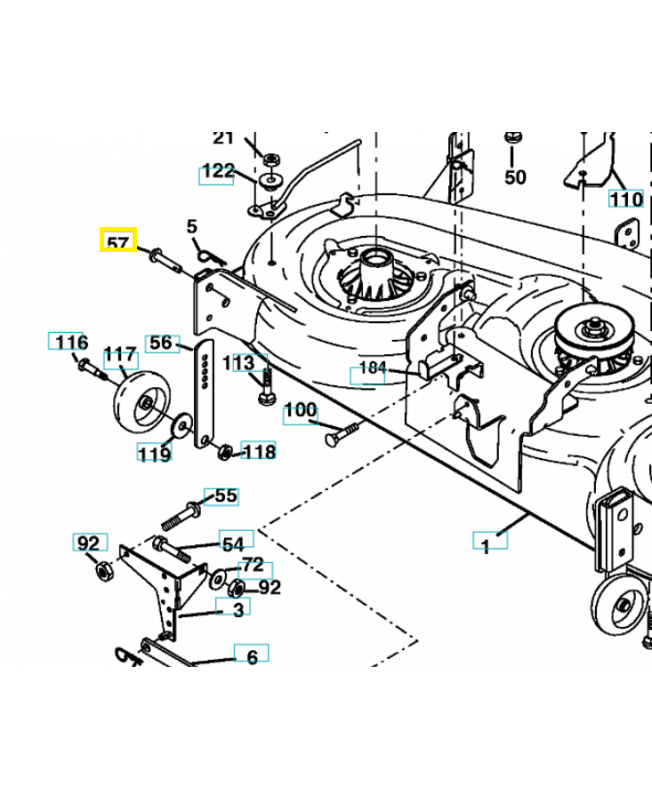 Axe de fixation roulette 532156941. Pièce de rechange Husqvarna