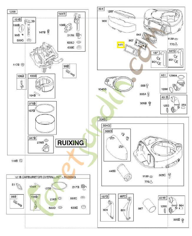 794422 Filtre à air plat Briggs & Stratton 0003-000-3172