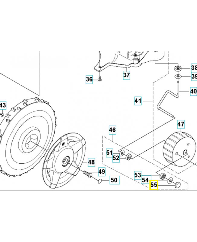 Clips de roue avant 521933102. Pièce de rechange Husqvarna