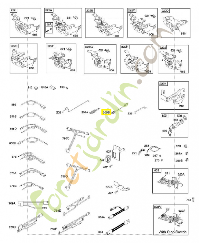 691852 Ressort régulateur 0003-000-0972. Pièce de rechange pour moteur thermique Briggs et Straton