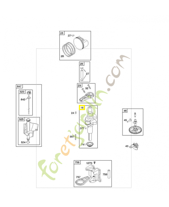 697390 Vilebrequin 0003-000-1552. Pièce de rechange pour moteur thermique Briggs et Straton 697390 Vilebrequin 0003-000-1552. Pièce de rechange pour moteur thermique Briggs et Straton