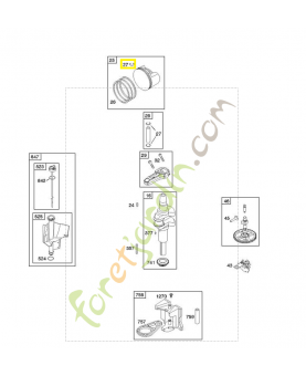 698469 Arret axe de piston 0003-000-1635. Pièce de rechange pour moteur thermique Briggs et Straton