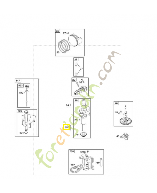 691483 Clavette - poulie d’entraînement 0003-000-0845. Pièce de rechange pour moteur thermique Briggs et Straton