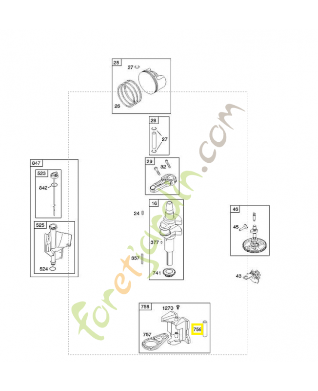 697392 Broche contrepoids 0003-000-1554. Pièce de rechange pour moteur thermique Briggs et Straton 697392 Broche contrepoids 0003-000-1554. Pièce de rechange pour moteur thermique Briggs et Straton