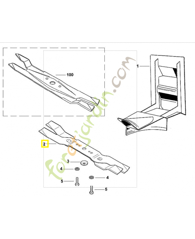Lame mulching 48cm 6105-760-9900. Pièce de rechange Sithl / Vicking
