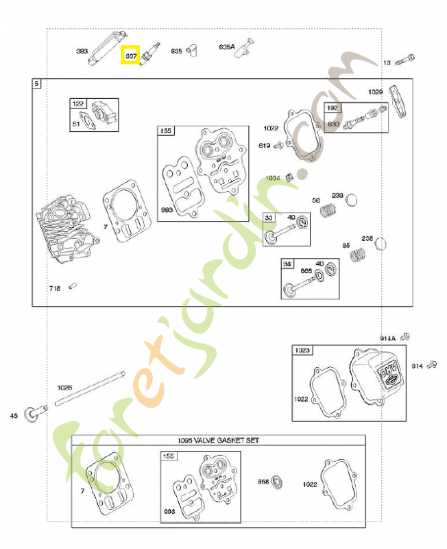 691043 Bougie allumage champion QC12YC  0003-000-0675. Pièce de rechange pour moteur thermique Briggs et Straton
