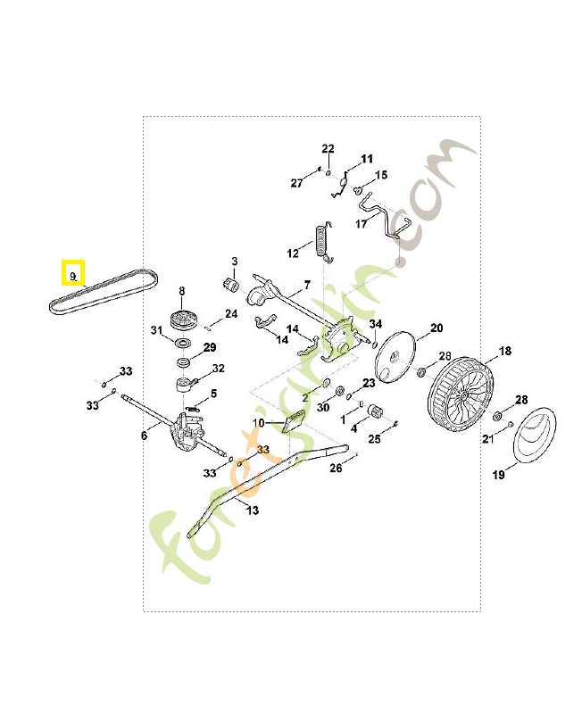 Courroie 6364-704-2100. Pièce détachée Stihl / Vicking