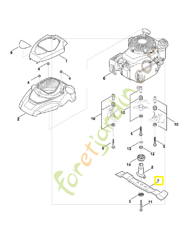 Lame 48 cm 6364-702-0100. Pièce détachée Stihl / Vicking