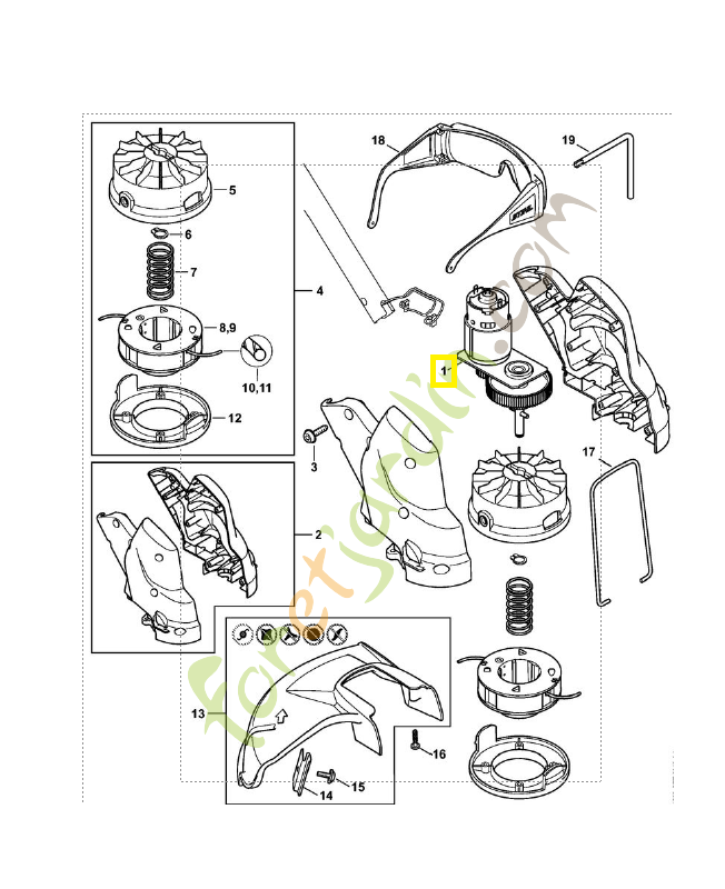 Moteur electrique 4522-600-0201. Pièce détachée Stihl