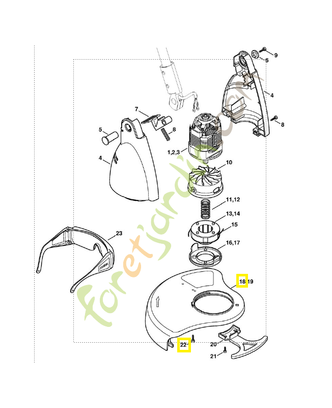 Capot protecteur 4815-710-8101. Pièce détachée Stihl / Vicking