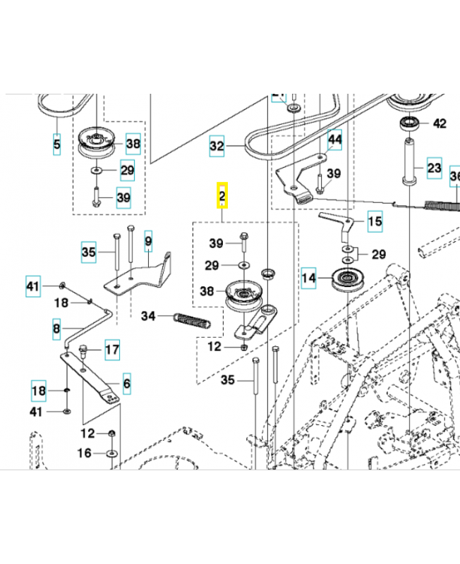 tendeur de courroie complet 580279001. Pièce de rechange Husqvarna