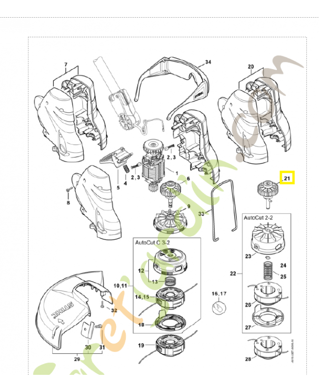 Arbre de sortie 4816-640-2400. Pièce de rechange Sithl / Vicking