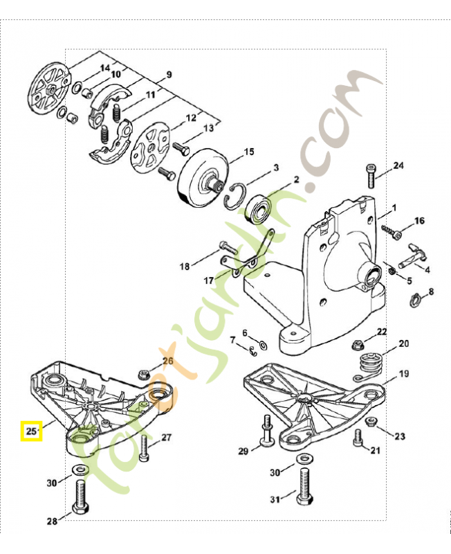 Plaque d'appui 4128-792-5901. Pièce de rechange Sithl / Vicking