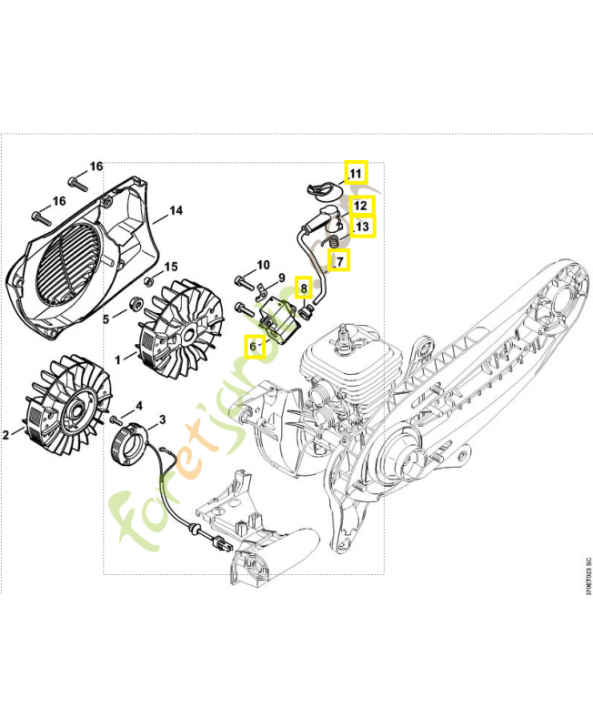 Module d'allumage 4238-400-1307. Pièce détachée Stihl / Vicking