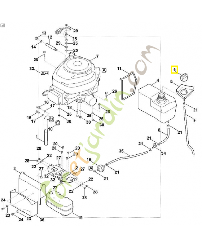 Bouchon de réservoir 6170-350-1501. Pièce détachée Stihl / Vicking