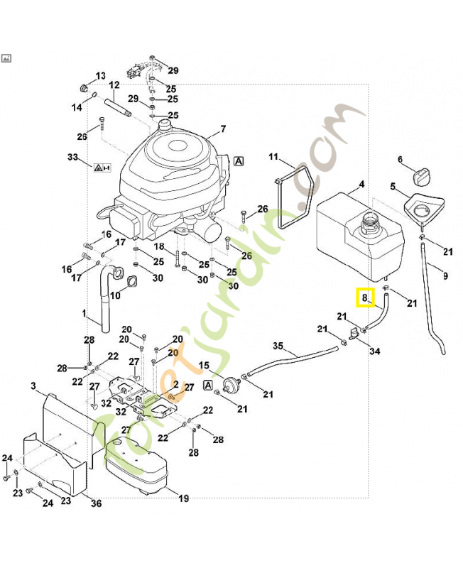 Tuyau de carburant 6170-350-2700. Pièce de rechange Sithl / Vicking