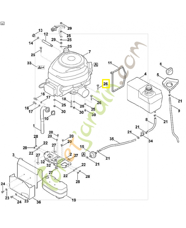 Vis a 6 pans m8x35 9008-319-1880. Pièce de rechange Sithl / Vicking