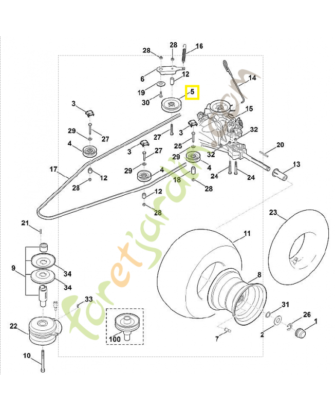Galet tendeur 6170-760-1290. Pièce détachée Stihl / Vicking