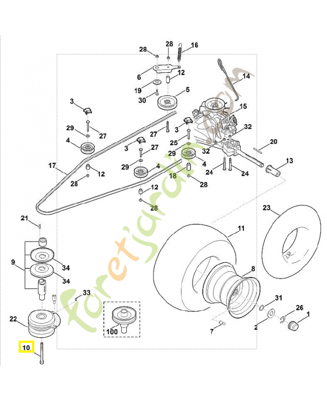Vis a six pans 7x16 9045-348-9050. Pièce de rechange Sithl / Vicking