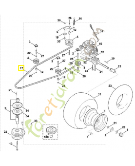 Courroie avanc.tracteur s.4 6165-704-2120. Pièce détachée Stihl / Vicking