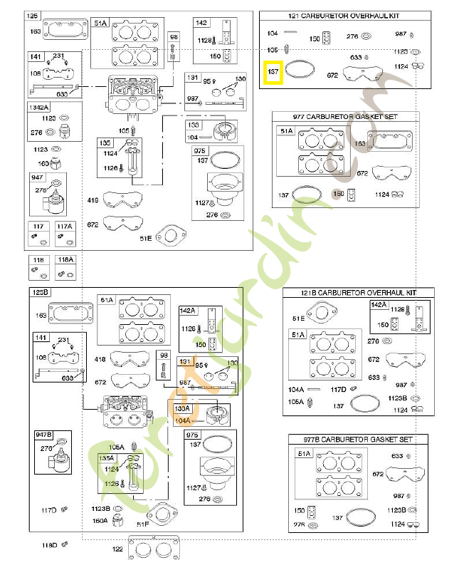 690994 Joint cuvette flotteur  Briggs & Stratton 0003-000-0639