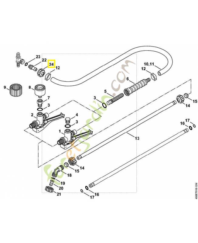 Ecrou-chapeau 4247-708-3100. Pièce de rechange Sithl / Vicking