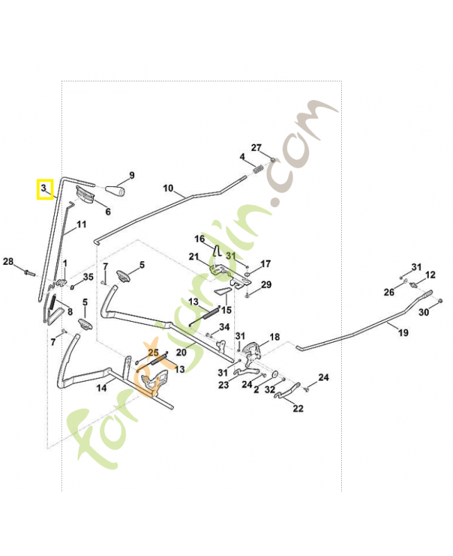 Bielle d'attaque 6170-764-3400. Pièce de rechange Sithl / Vicking