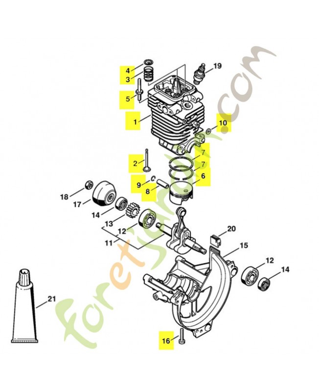 Cylindre + piston d.40 mm