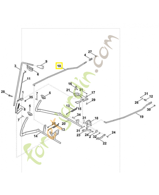 Baguette 6165-703-1710. Pièce de rechange Sithl / Vicking