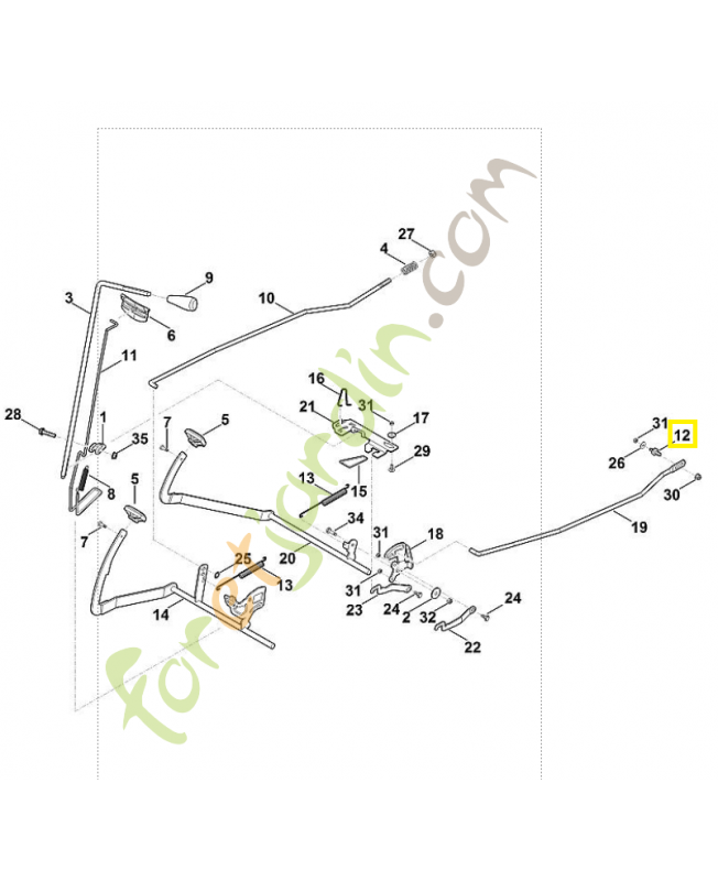 Boulon 6165-704-1800. Pièce de rechange Sithl / Vicking