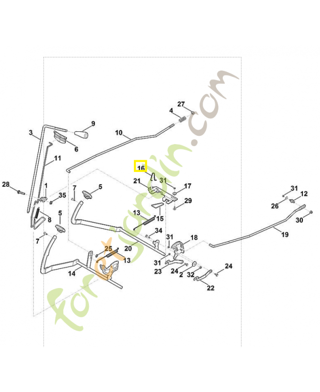 Bride de ressort 6165-708-0300. Pièce de rechange Sithl / Vicking