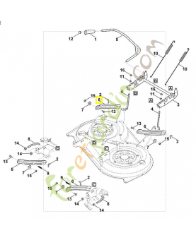 Bielle oscillante 6165-763-5600. Pièce de rechange Sithl / Vicking