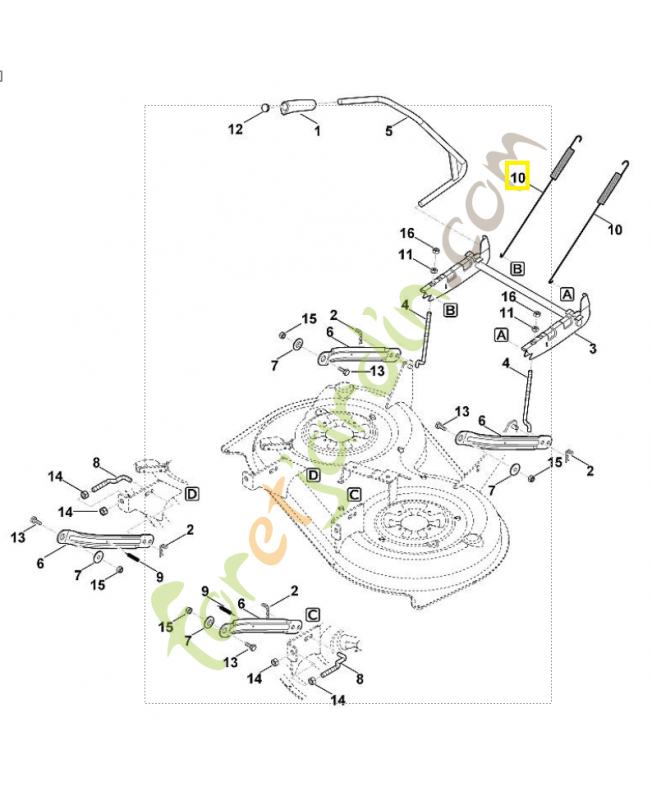Ressort de tension 6165-703-5100. Pièce de rechange Sithl / Vicking