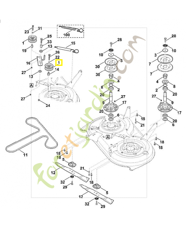 Galet de renvoi 6165-760-1200. Pièce de rechange Sithl / Vicking