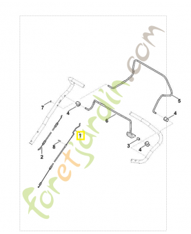 Câble de commande traction 6364-700-7540. Pièce détachée Stihl / Vicking