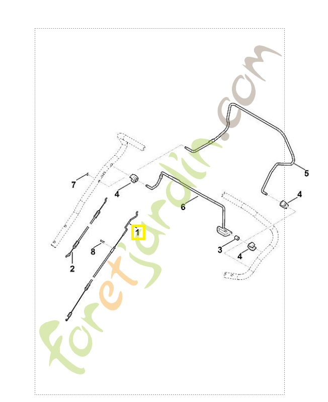 Câble de commande traction 6364-700-7540. Pièce détachée Stihl / Vicking