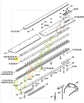 Glissière de guidage 750 mm 4237-740-6505. Pièce de rechange Sithl / Vicking