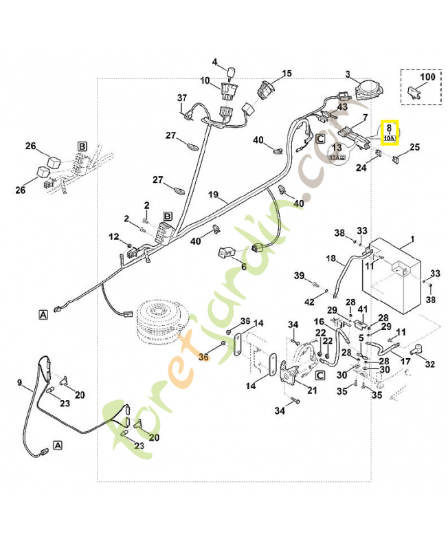 Autocollant 10a 6170-967-4480. Pièce de rechange Sithl / Vicking