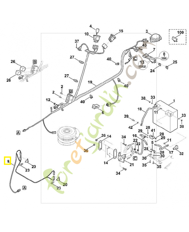 Câble 6160-440-1940. Pièce de rechange Sithl / Vicking