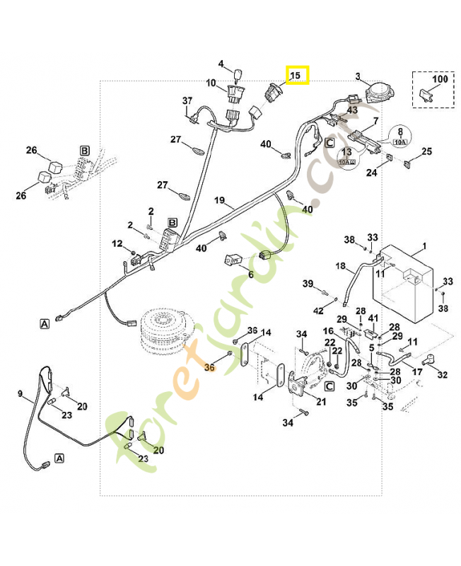 Commutateur m/a lame 6165-430-0500. Pièce de rechange Sithl / Vicking
