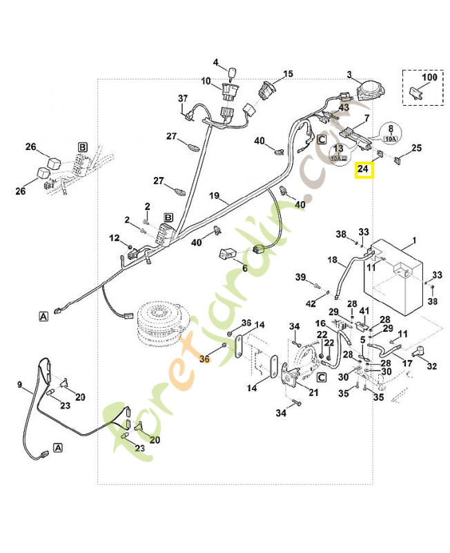 Fusible 10a 0751-031-5002. Pièce de rechange Sithl / Vicking