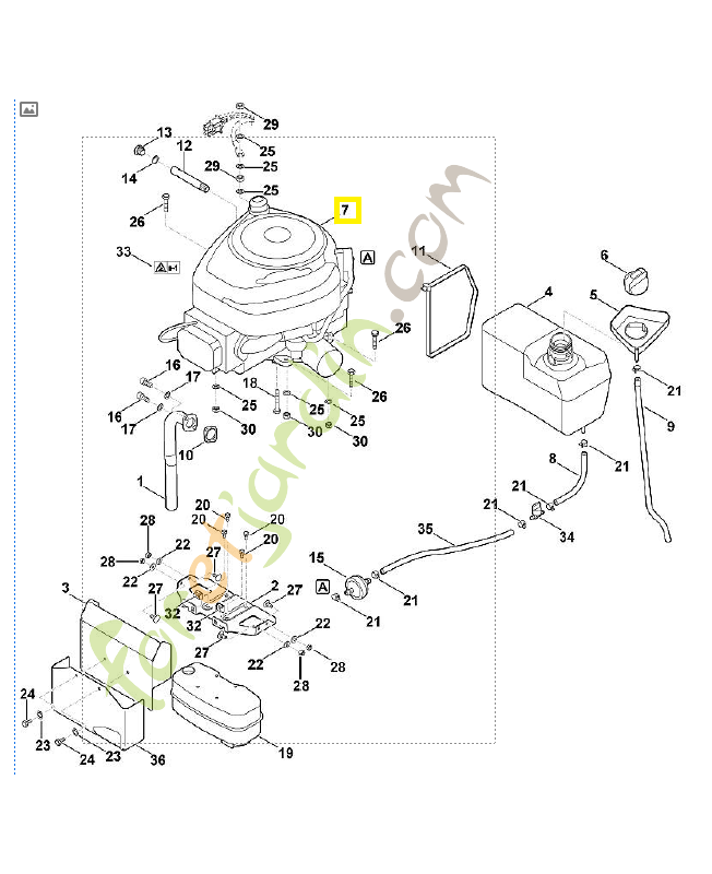 Moteur b&s 4 tps 6170-011-1810. Pièce de rechange Sithl / Vicking