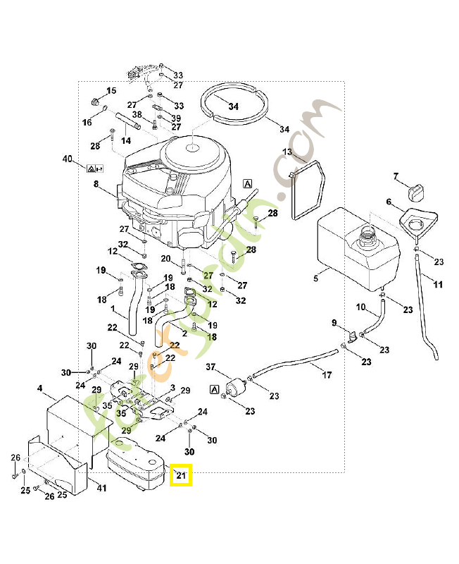 Silencieux mt 5097 6170-140-0630. Pièce de rechange Sithl / Vicking