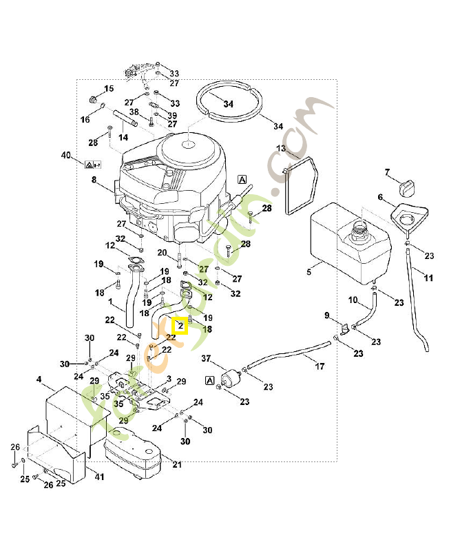 Raccord coude gauche 6170-140-2510. Pièce de rechange Sithl / Vicking