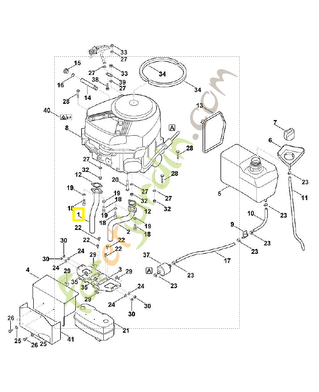 Raccord coude droite 6170-140-2515. Pièce de rechange Sithl / Vicking