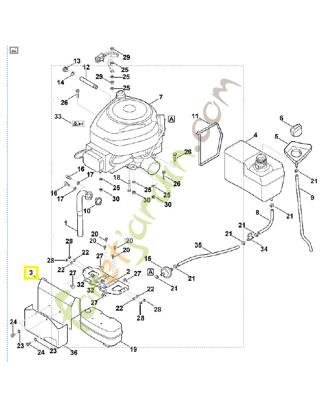 Tôle de protection 6170-145-3700. Pièce de rechange Sithl / Vicking